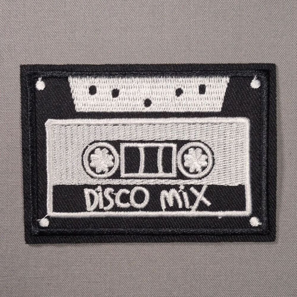 Disco Mix Retro Cassette Tape Iron On Patch | 80s Music Patch